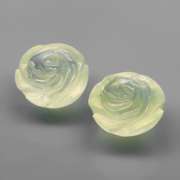 Translucent! 5.31ct pale green Prehnite flower carvings