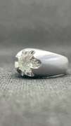 MENS MATTE FINISH WHITE GOLD RING WITH 2.05 CARATS ROUND BRILLIANT