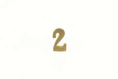 14K Yellow Gold #2 Number Two Second Lapel Pin/Brooch