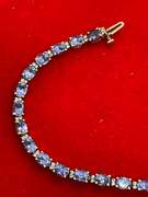 LADIES 14K GOLD DIAMOND AND TANZANITE BRACELET