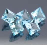 Vivid! 14.05ct princess cut sky blue Topaz set