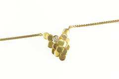14K Yellow Gold 1950's Geometric Layered Cluster Statement Necklace