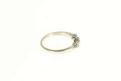 14K White Gold 1950's Three Stone Diamond Wedding Band Ring