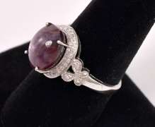 Star Sapphire Set In Sterling Ring