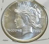 1 oz. .999 Silver round - Peace design PRF