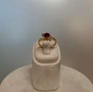 14kt Solid Yellow Gold, Ruby, & Diamond Ring