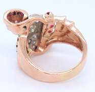 Retro 30's approximate 0.40ctw Diamond and Ruby Ring