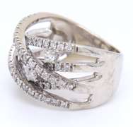 Attractive White Gold Diamond Crossover Band
