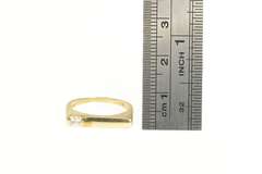 14K Yellow Gold Squared Solitaire Geometric Stackable CZ Band Ring