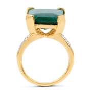 Amazing 14 Kt Gold Plated Natural 9.75 Ct Emerald Ring