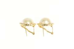 14K Yellow Gold 1960's Mabe Pearl Classic French Clip Earrings