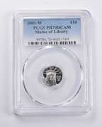 PR70 DCAM 2001-W $10 American Platinum Eagle Statue Of Liberty PCGS