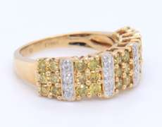 Gorgeous Yellow and White Diamond Band in Yellow Gold