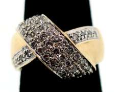 Criss-Cross 10k Gold Diamond Ring