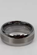 Men's Tungsten Carbide Brushed Center Wedding Band Comfort Fit Ring Size 6.5