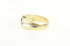14K Yellow Gold 1.03 Ctw Sapphire Diamond Striped Squared Ring