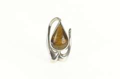 Sterling Silver Pear Tiger's Eye Cabochon Taxco Ring