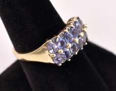 Elegant Purple Iolite Ring in 14K Yellow Gold