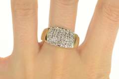 10K Yellow Gold 0.50 Ctw Diamond Cluster Men's Wedding Ring