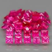 Rare heated only 3.53ct princess cut pink Sapphire set
