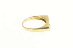 14K Yellow Gold Squared Solitaire Geometric Stackable CZ Band Ring