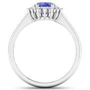 Pretty 14 Kt White Gold Tanzanite Diamond Ring