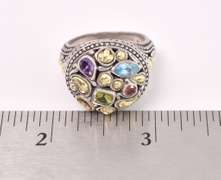 Multi-gem Sterling Silver Ring