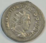 Super nice Philip I Roman silver Antoninianus piece, 244-249 AD