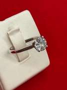 CERTIFIED 14K WHITE AND LAB GROWN SOLITAIRE DIAMOND RING