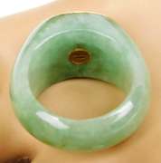 14K Jade & Coral Ring, Size 9
