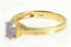 14K Yellow Gold Oval Tanzanite Diamond Accent Vintage Ring