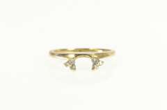 14K Yellow Gold Diamond Cluster Wedding Band Wrap Ring