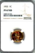 1953 Lincoln Wheat Cent in NGC PF67RD