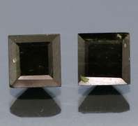Princess cut 2.14ct midnight olive green Tourmaline pair