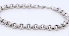 Strong White Gold Rolo Link Bracelet