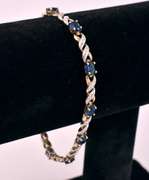 Vermeil Blue Stone & Illusion Style Bracelet