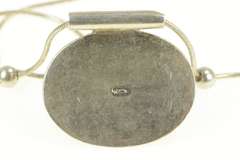 Sterling Silver Malachite Included Lapis Oval Cabochon Necklace