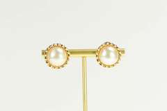 14K Yellow Gold 1960's Mabe Pearl Classic French Clip Earrings