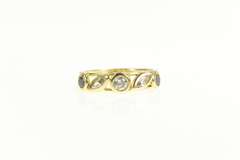 18K Yellow Gold Cubic Zirconia Black Onyx Statement Band Ring
