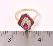 Wonderful Ruby and Diamond Ring in Yellow Gold