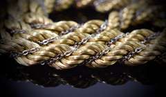 Elegant and Heavy 14K Two-Tone Wrapped Rope Necklace