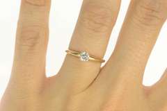 14K Yellow Gold 0.30 Ct Diamond Solitaire Classic Engagement Ring
