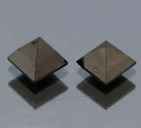 Square cut 2.33ct midnight olive green Tourmaline pair