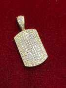 MENS STERLING WITH CRYSTALS DOG TAG- HEAVY.