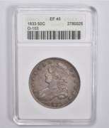 EF45 1833 Capped Bust Half Dollar O-103 ANACS