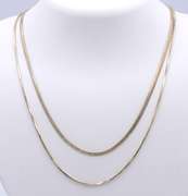 Group Lot of 2 Vintage 925 Sterling Silver Chains