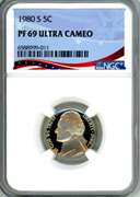 1980-S Jefferson Nickel in NGC PF69 Ultra Cameo