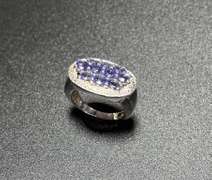 Dazzling Rhodium Plated 1.75 Cttw Natural Tanzanite Ring