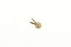 14K Yellow Gold Round Blue Topaz Solitaire Classic Charm/Pendant