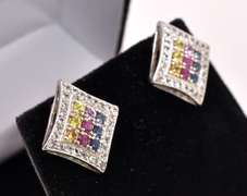 Multi-gem Sterling Earrings